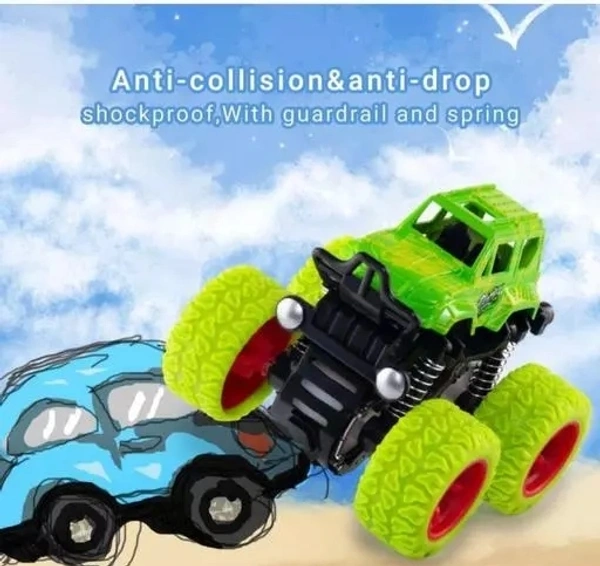 Mini Monster Truck Pull Back Cars Toys, 360 Degree Stunt car Friction Powered Cars Push go Truck for Toddlers Kids Gift