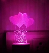 Happy Birthday Celebration Gift 3D Illusion LED Multi Color Changing Night Lamp