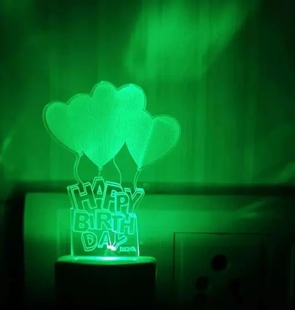 Happy Birthday Celebration Gift 3D Illusion LED Multi Color Changing Night Lamp