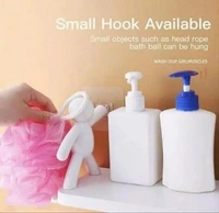 Wall Hanging Bathroom Storage Human Hook Rack Floating Wall Ledge Shelf Simple Wall Mounted Bookshelf Home Office Shelves (PACK OF 1 ) WHITE