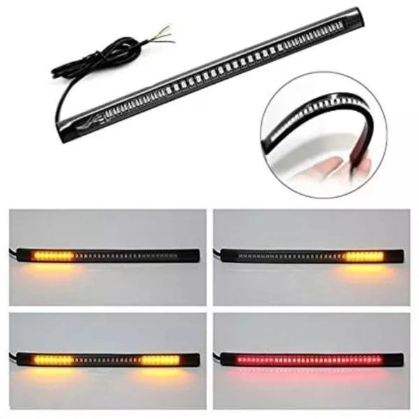 Master 1pc LED Strip With Tail Light Turn Signal And Brake Indicator- for all Bikes