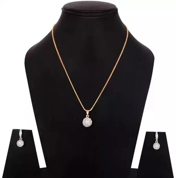 Women's Pride AD Stone Pendant Chain Set For Women and Girls