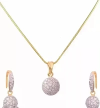Women's Pride AD Stone Pendant Chain Set For Women and Girls