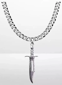 For Boys and Man Rhodium, Silver Plated Alloy, Stainless Steel Chain with Talwar pendent