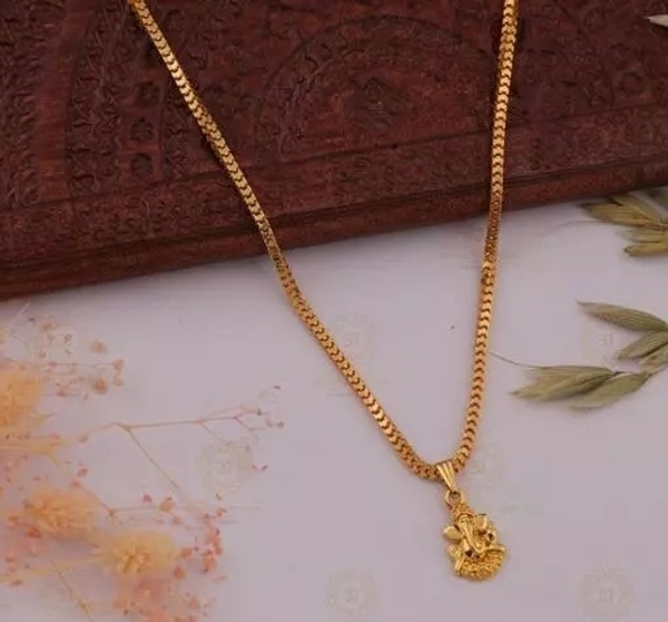 Krishna-Gold plated 22 Inch Chain Pendet-( C-137 ) Pendants & Lockets