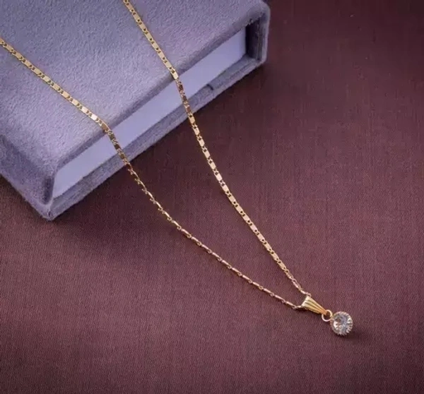Solitaire Diamond With Fancy Chain Design By Delfa For Women And Girls