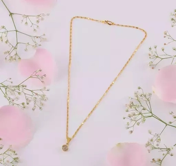 Solitaire Diamond With Fancy Chain Design By Delfa For Women And Girls