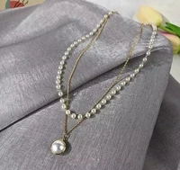 Charming Gold Plated Pearl Double Layered Necklace for Women and Girls