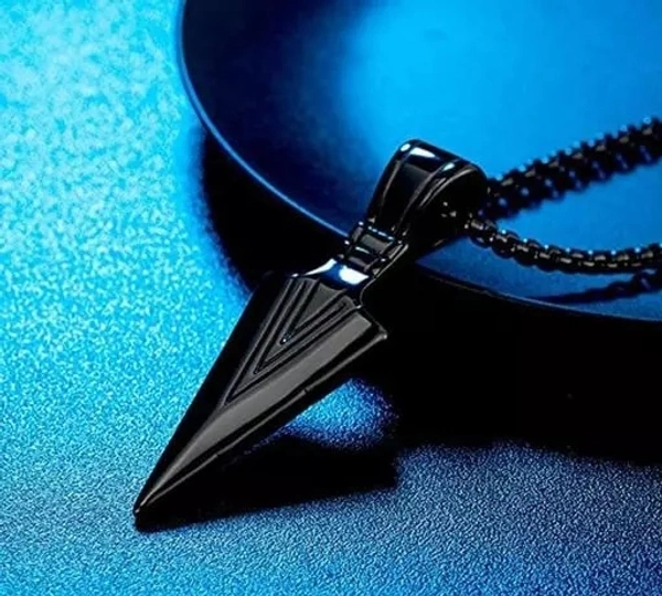 Stainless Steel Arrowhead Necklace Viking Warrior Spear Head Charm Chain Pendant for Men/Women