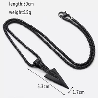 Stainless Steel Arrowhead Necklace Viking Warrior Spear Head Charm Chain Pendant for Men/Women