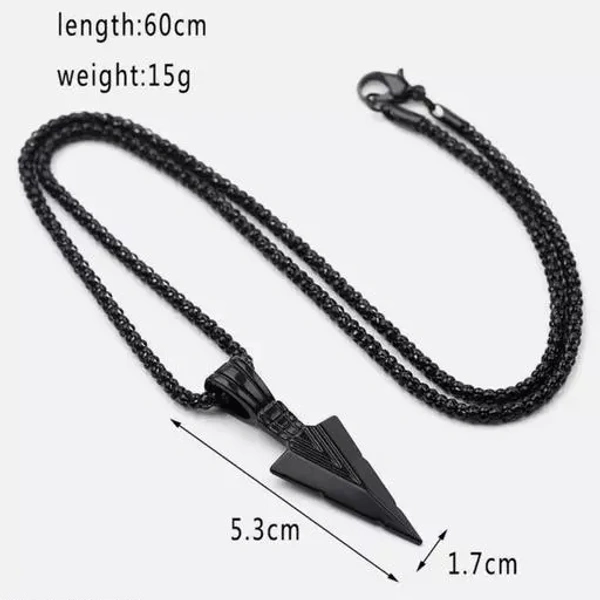 Stainless Steel Arrowhead Necklace Viking Warrior Spear Head Charm Chain Pendant for Men/Women