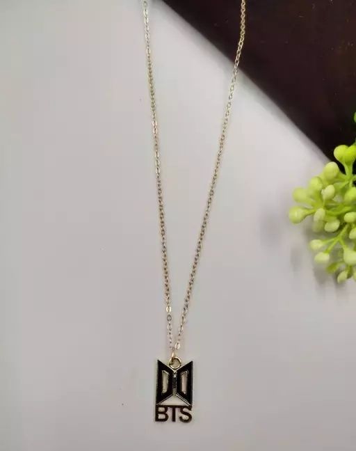 zebisco BTS Logo Text Pendant For BTS Army Necklace Chain for Army Girls  Sterling Silver, Titanium Cubic Zirconia Stainless Steel Pendant Price in  India - Buy zebisco BTS Logo Text Pendant For