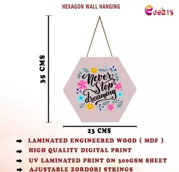 SAF wall hanging - motivational hexagon uv textured wall Painting 21 cm x 21 cm