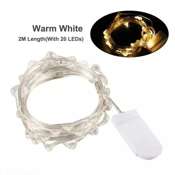  2 Mtr Coin Battery String Light W/W