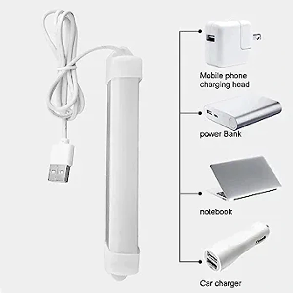 Portable USB LED Mini Tube Light, with High Brightness Cool Day Light for Small Rooms, Petty Shops, Car Indoor Mini Light Straight Linear LED Tube Light 1metre Wire -(10inch)