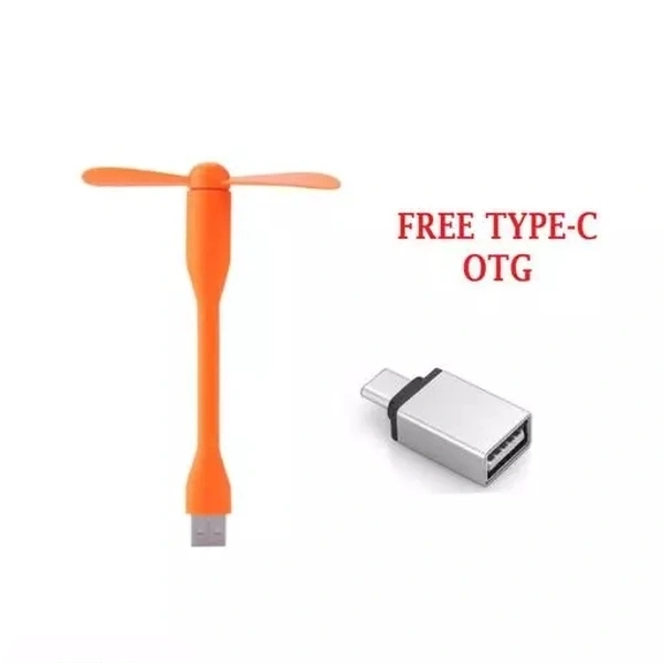Mini USB Fan with FREE Type-C OTG Connector. (Pack of 2)