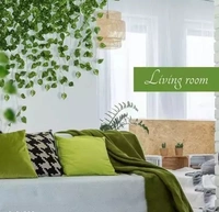  Artificial Garlands Hanging Leaves (8 Feet) (Set of 2) Greenery Vine Creeper Plants for Home Decor Main Door Wall Balcony Office Decoration Party Festival Craft