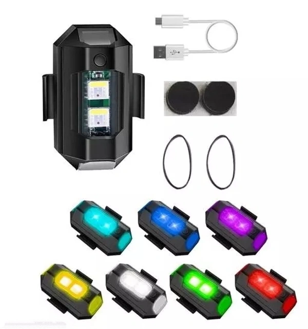 Shakeit Safety Signal Warning Blinking Strobe Multicolor Led Light with USB Rechargeable Multipurpose IP67 Waterproof for Motorbike, Helmet, Drone, Bicycle , Toys Multipurpose (1.Pcs Multicolor )