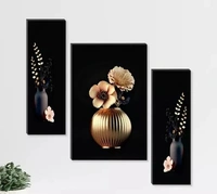 Set of 3 Flower pot modern art Digital Reprint Self adeshive wall painting