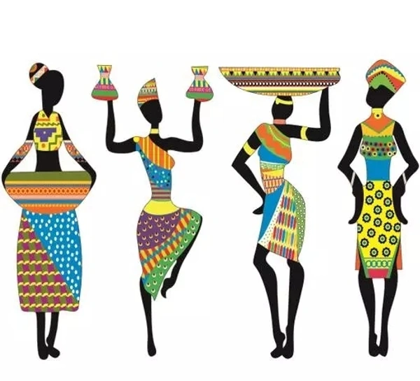 Premium Unique Stylish Tribal Women 4 Pcs.MDF Wood Cut Out Set Wall Home Room Office Wall Art- Colorful