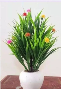 Love Art Apple Artificial Plants with Faux Grass for Home, Garden and Office Decor - set of 02
