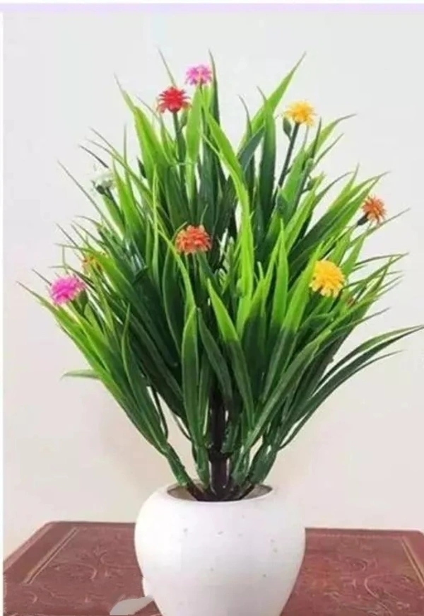 Love Art Apple Artificial Plants with Faux Grass for Home, Garden and Office Decor - set of 02