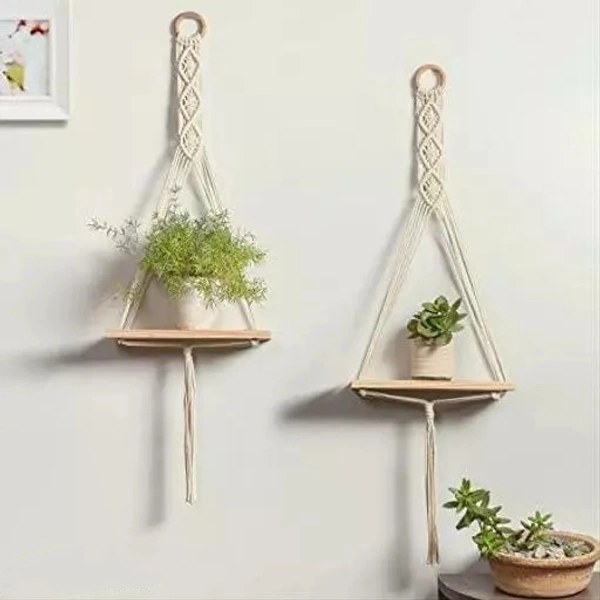  Home Decors Macrame Wall Hanging Shelf (Pack Of 02)