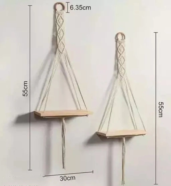  Home Decors Macrame Wall Hanging Shelf (Pack Of 02)