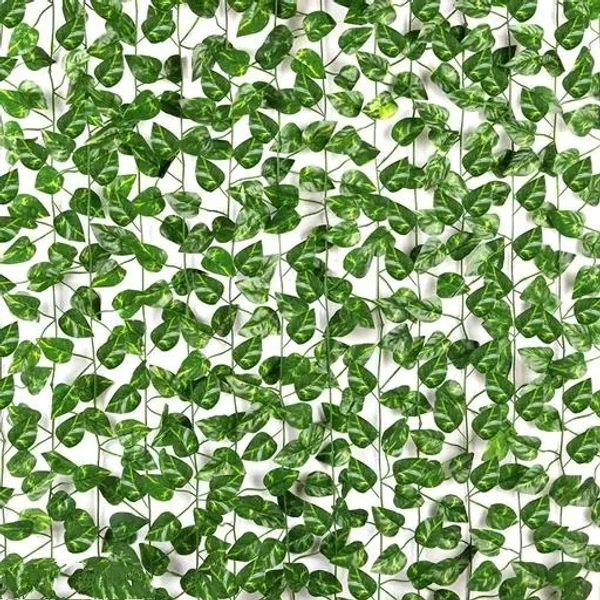 Artificial Garland Money Plant Leaf Creeper Wall Hanging (Length 7 Feet, Green) Pack of 3 Strings