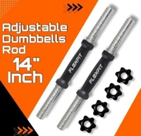 30 kg Gym set 3 feet curl rod pair of dumbbell rods & gym skipping ROPE & gloves hand gripper Adjustable Dumbbells Exercise Set for home gym
