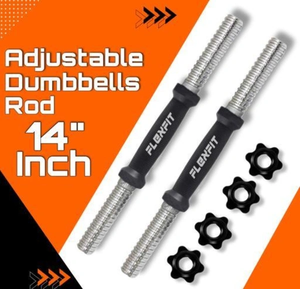 30 kg Gym set 3 feet curl rod pair of dumbbell rods & gym skipping ROPE & gloves hand gripper Adjustable Dumbbells Exercise Set for home gym