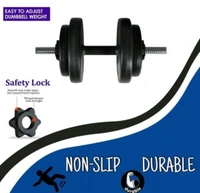 30 kg Gym set 3 feet curl rod pair of dumbbell rods & gym skipping ROPE & gloves hand gripper Adjustable Dumbbells Exercise Set for home gym