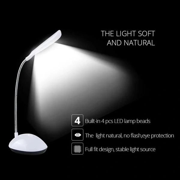  LED Desk Light, LED Lamps Button Control, Portable Flexible Neck Eye-Caring Table Reading Lights for Reading/Relaxation/Bedtime