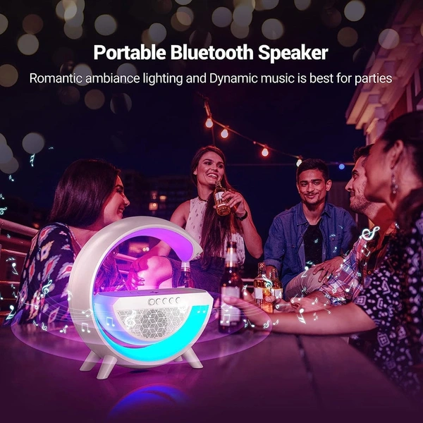 3-in-1 Multi-Function LED Night Lamp with Bluetooth Speaker, Wireless Charging, for Bedroom for Music, Party and Mood Lighting - Perfect Gift for All Occasions