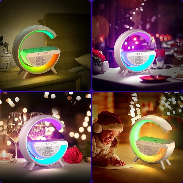 3-in-1 Multi-Function LED Night Lamp with Bluetooth Speaker, Wireless Charging, for Bedroom for Music, Party and Mood Lighting - Perfect Gift for All Occasions