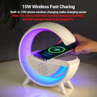 3-in-1 Multi-Function LED Night Lamp with Bluetooth Speaker, Wireless Charging, for Bedroom for Music, Party and Mood Lighting - Perfect Gift for All Occasions