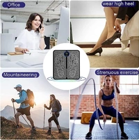 EMS Foot Massager, Electric Feet Massager, Deep Kneading Circulation Foot Booster for Feet and Legs Muscle Stimulator, Folding Portable Electric Massage Machine