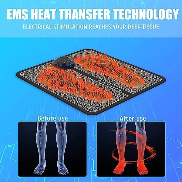 EMS Foot Massager, Electric Feet Massager, Deep Kneading Circulation Foot Booster for Feet and Legs Muscle Stimulator, Folding Portable Electric Massage Machine