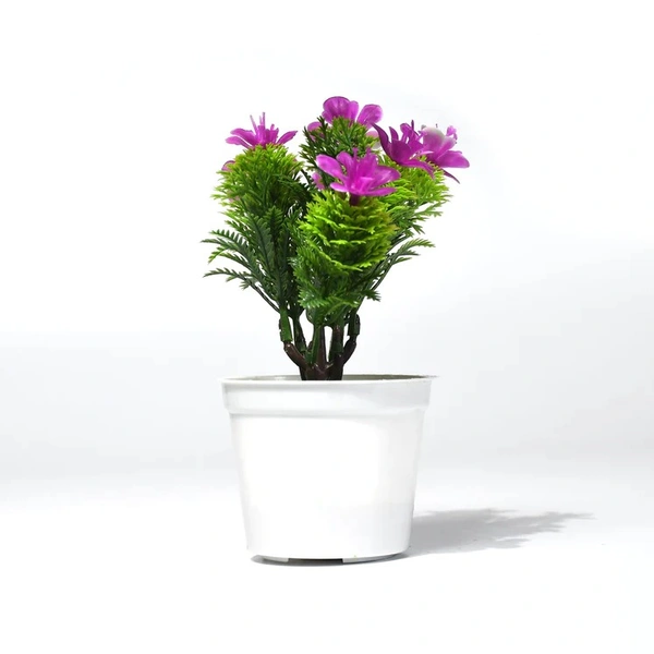 Flower Pot Artificial Decoration Plant | Natural Look & Plastic Material For Home , Hotels , Office & Multiuse Pot ( 1pc )