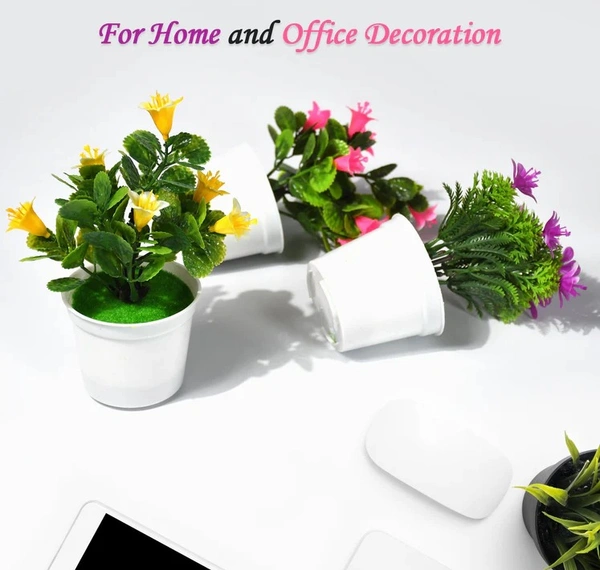 Flower Pot Artificial Decoration Plant | Natural Look & Plastic Material For Home , Hotels , Office & Multiuse Pot ( 1pc )