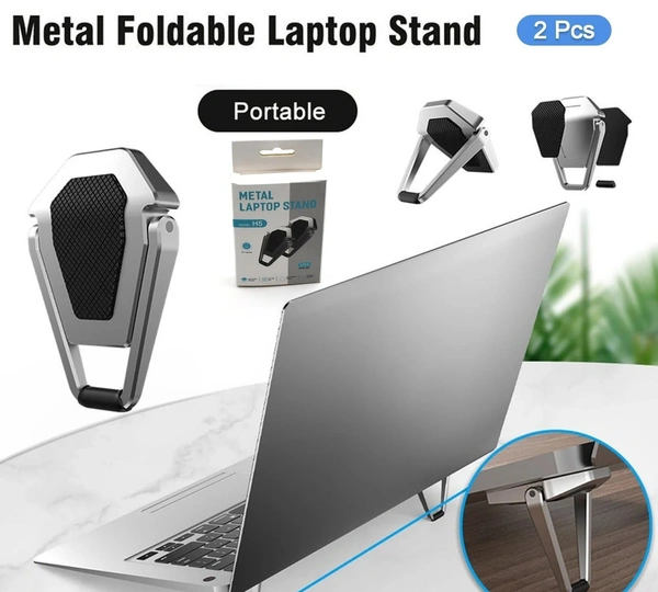  Mini Premium Metal Folding Portable Stand Compatible with Every Laptop, Keyboard and Tablet