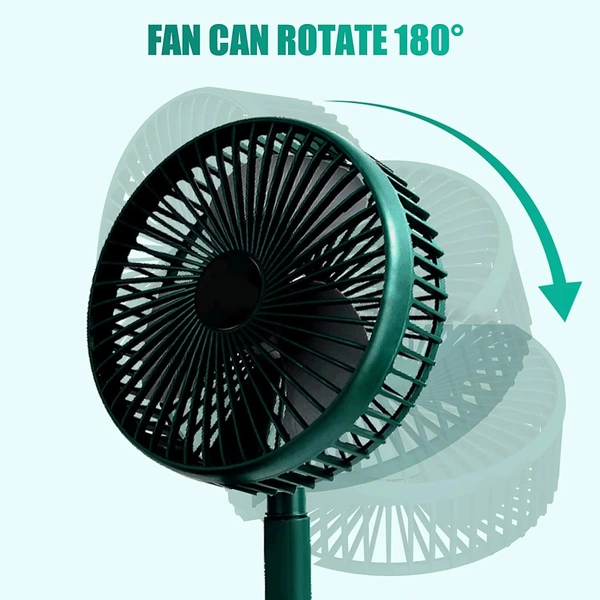  Telescopic Electric Desktop Fan, Height Adjustable, Foldable & Portable for Travel/Carry | Silent Table Top Personal Fan for Bedside, Office Table (Battery Not Include)