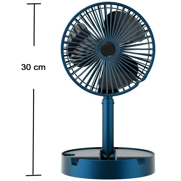  Telescopic Electric Desktop Fan, Height Adjustable, Foldable & Portable for Travel/Carry | Silent Table Top Personal Fan for Bedside, Office Table (Battery Not Include)