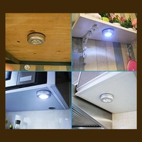 Round Shaped LED Battery-Powered Wireless Night Light Stick Tap Night(Pack of 4)