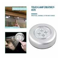 Round Shaped LED Battery-Powered Wireless Night Light Stick Tap Night(Pack of 4)