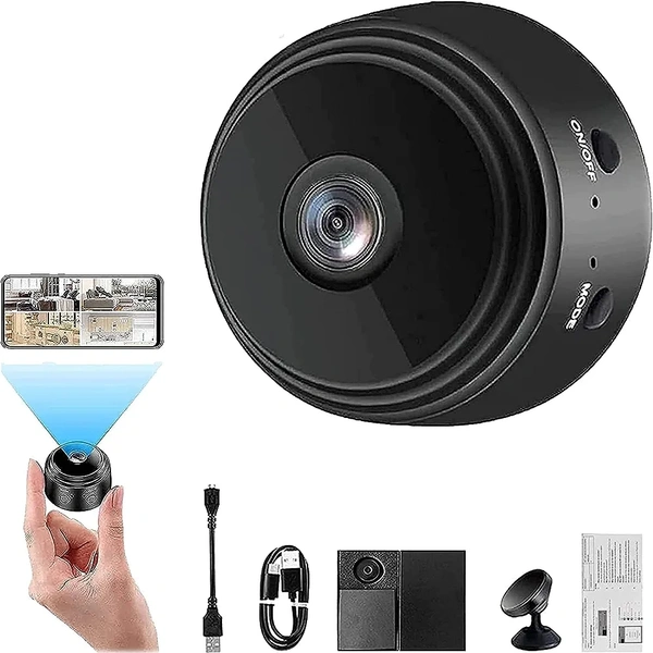 HD Focus Magnet Camera Full HD Mini WiFi Night Vision IP Wireless 1080P Audio Video Nanny Camera for Home Offices Security (Magnet Camera)