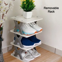Smart Shoe Rack with 6 Layer Shoes Stand Multifunctional Entryway Foldable & Collapsible Door Shoe Rack Free Standing Heavy Duty Plastic Shoe Shelf Storage Organizer Narrow Footwear Home