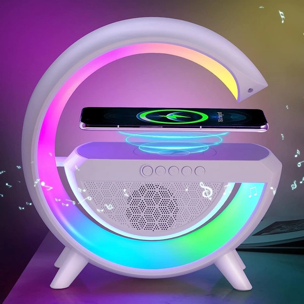 3-in-1 Multi-Function LED Night Lamp with Bluetooth Speaker, Wireless Charging, for Bedroom for Music, Party and Mood Lighting - Perfect Gift for All Occasions