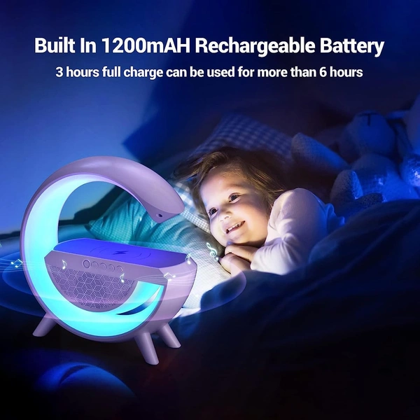 3-in-1 Multi-Function LED Night Lamp with Bluetooth Speaker, Wireless Charging, for Bedroom for Music, Party and Mood Lighting - Perfect Gift for All Occasions