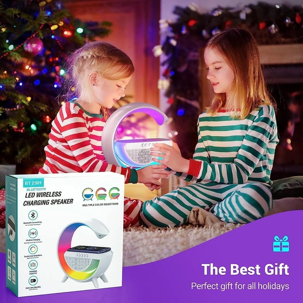 3-in-1 Multi-Function LED Night Lamp with Bluetooth Speaker, Wireless Charging, for Bedroom for Music, Party and Mood Lighting - Perfect Gift for All Occasions